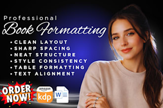 do book formatting, kindle formatting and layout design