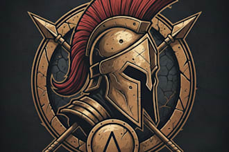 design a fierce and iconic spartan head logo for your brand