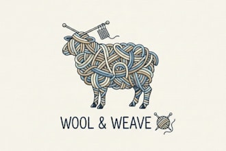 design a charming and professional knitting logo for your brand