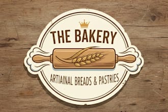 design a creative and professional rolling pin logo for your brand