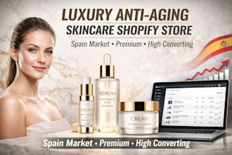 build luxury beauty anti aging skincare shopify store for spanish brand