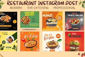 design stunning restaurant instagram posts and menus