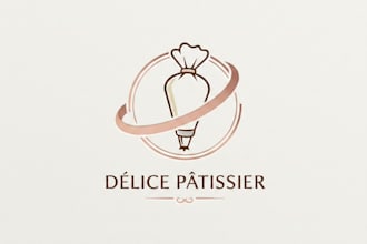 design a creative and professional pastry bag logo for your brand