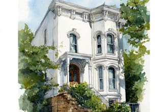 draw aquarelle painting of your favorite building