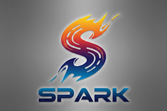 design a modern and energetic spark logo for your brand