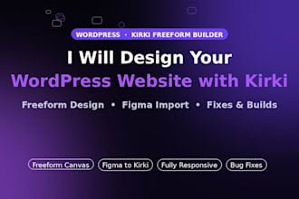 design and build your wordpress website using kirki freeform page builder