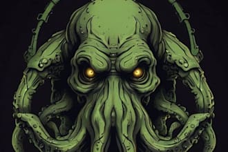 design a terrifying and epic cthulhu logo for your brand