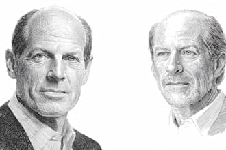 draw a hedcut wsj portrait style from photo
