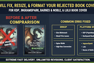 resize your book cover for KDP, ingramspark, lulu