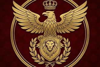 design a majestic and powerful emperor logo for your brand