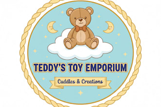 design a cute and professional teddy shop logo for your brand
