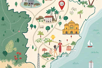 make illustrate a charming custom map