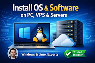 setup windows os or linux rdp software on PC, laptop, vps, dedicated server