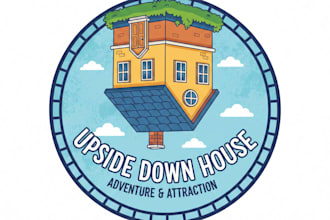 design a unique and eye catching upside down house logo for your brand