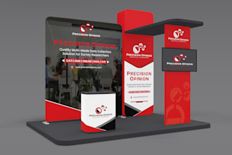 design eye catching trade show booth, exhibition backdrop and banner