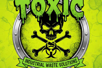 design a fierce and striking toxic logo for your brand