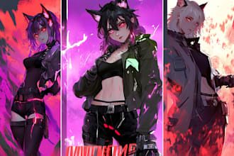 create expressive anime character portrait