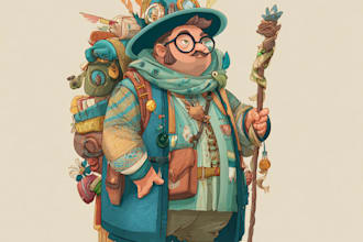 desing unique fantasy character sheets with prop for you