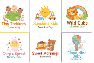 design adorable kids baby logo, baby products for you