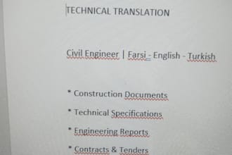 translate construction engineering documents from farsi to english