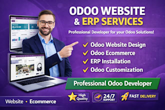 develop odoo website, odoo erp and odoo ecommerce as odoo developer