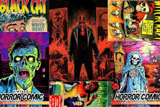 draw retro vintage horror comic cover scary poster manga horror illustration art