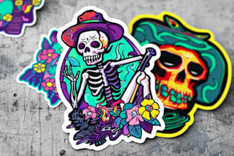 help you illustrate your die cut sticker design