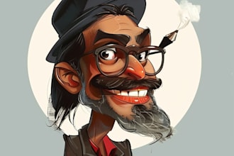 draw artistic cartoon caricatures