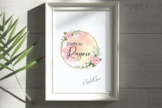 design feminine minimal business botanical boho watercolor floral signature logo