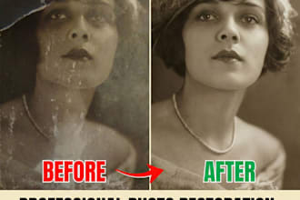 restore old damaged blurry and torn photos professionally