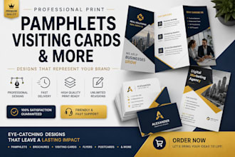 design professional flyer , pamphlet and visting cards etc