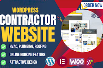 design contractor, roofing, hvac, plumbing, electrition, construction website