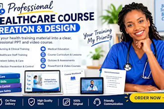 create healthcare course, turn health training material to ppt and video course