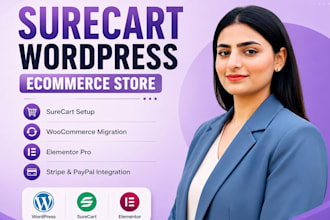 set up a surecart ecommerce store with elementor in wordpress