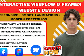 do webflow developer as webflow framer website portfolio website landing page