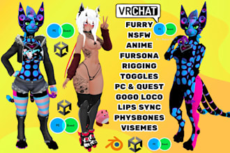 do vrchat avatar furry nsfw art 3d vtuber furry avatar anime vr character vroid