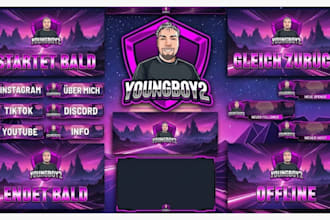 design animated overlay, kick, twitch overlay, twitch logo, banner emote