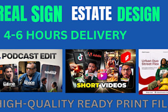 design real estate sign, sandwich board, open house sign and brochure design