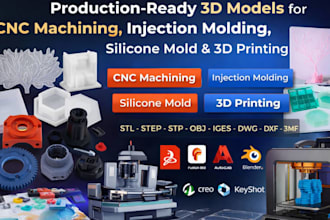 product for cnc machining, injection molding, silicone mold and 3d printing stl