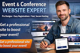build modern event and conference website with registration