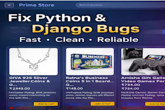 fix python or django bugs, errors, and issues in 24 hours