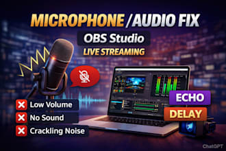 fix microphone and audio issues in obs studio for live streaming