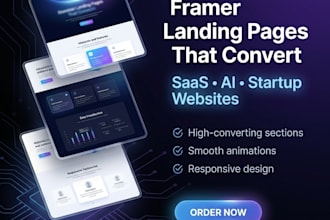 design modern framer website, landing page, saas or ai startup website