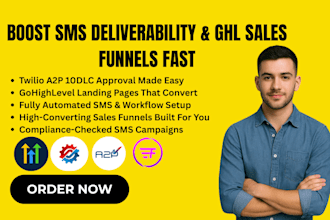 build gohighlevel website, landing page, sales funnel, twilio a2p 10dlc setup