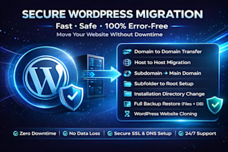 secure your wordpress to new hosting or domain fast and error free
