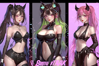 draw custom anime character with dynamic pose