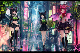 draw premium anime character with detailed shading