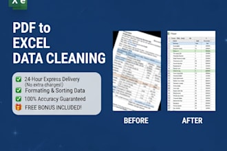 convert your PDF file into excel with 100 percent accuracy and formatting