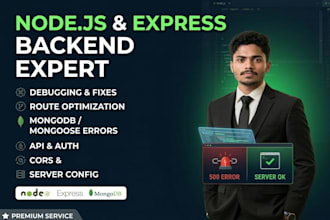 fix nodejs  express and mongodb backend errors