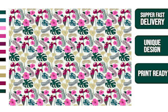 do seamless pattern design and rotary print ready file